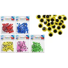 Набор для творчества M-4326 №7 ПОДВИЖНЫЕ ГЛАЗКИ ЦВЕТНЫЕ,60шт,диаметр10мм,ОПП-упаковка с европодвесом M-4326
