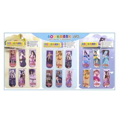 Набор магнитных закладок, Alingar, 120х20 мм, "Анимэ", 6 шт., европодвес AL11513