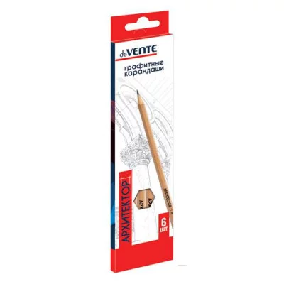 Карандаши чернографитные в наборе 06шт 2H-2B "Архитектор" карт упак е/п DEVENTE 5030701 097640