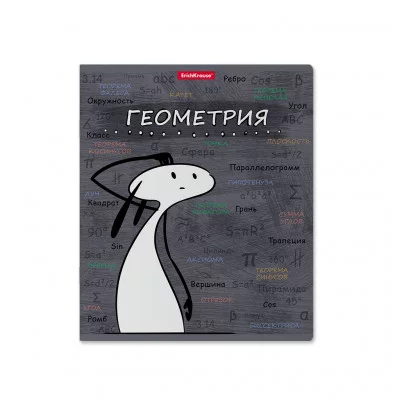 Тетрадь общая ученическая с пластиковой обложкой на скобе ErichKrause Чубрик, ГЕОМЕТРИЯ, 48 листов, клетка 59471