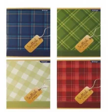 Тетрадь 36 л., А5, клетка, Alingar "Шотландская клетка", скрепка, второй блок 60г/м2,  мелованный картон (стандарт) AL9912