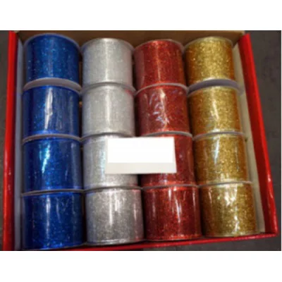 Лента упаковочная текстильная в ассортименте Праздник, 6,3 см*2,7 м НУ-1328