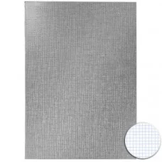 Тетрадь бумвинил, А4, 96 л., скоба, офсет №1, клетка, СЕРЕБРО Metallic, HATBER, 96Т4бвВ3