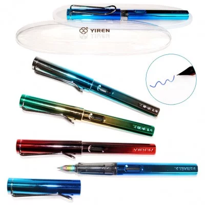 Ручка перьевая "Металлик", в пласттфутляре, поршнев.,пластик,цв.асс 9906 298654