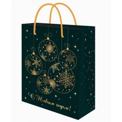 Dream cards Пакет подарочный с мат.лам. и тис.фол.18х23х10 см (M) Зеленые шарики 190г ППК-2299