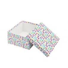 Коробка квадратная подарочная 1 шт Буквы 23 х 23 х 12 см РазборПП-4538