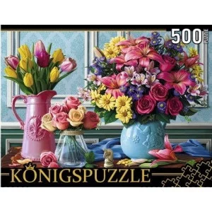 Пазлы 500 Konigspuzzle "Яркие букеты"