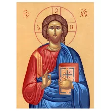 Холст с красками по номерам 22х30 см.(14 цв.) Икона Господа Вседержителя (Арт. HS504)