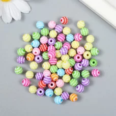 Бусины для творчества пластик "Этно рисунок" цветные набор 25 гр 0,8х0,8х0,8 см   9284090