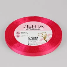 Лента атласная №89 6мм*25±1ярд ярко-розовый АУ 1218069
