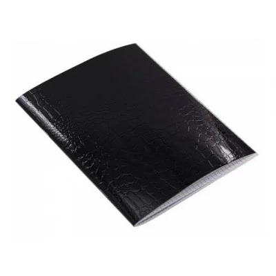 Тетрадь 48л., А5, клетка, Alingar "Black Croco  metallic", скрепка, дизайнерский картон, тиснение, блок офсет, 100% белизна AL12393