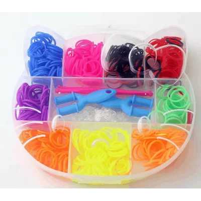 Набор цветных резиночек для плетения браслетов, 1000шт + крючок,S-клипсы,рогатка AN-32114