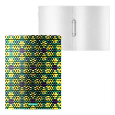 Папка на 2 кольцах пластиковая ErichKrause® Green&Yellow Beads, 24мм, A4 52799
