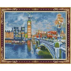 Алмаз. моз. 40х50 см с подр.,с полн. заполн., камни разн. форм. "Лондон". Арт. WK005