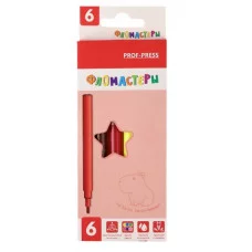 Фломастеры с вентилир колпачком 6цв. КАПИБАРА (ФЛ-4893) в картон.коробке, ФЛ-4893