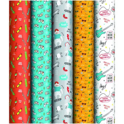 Упаковочная бумага 1шт глянц. 70*100см, ArtSpace "Мои увлечения", 90г/м2, ассорти 5 дизайнов 324392