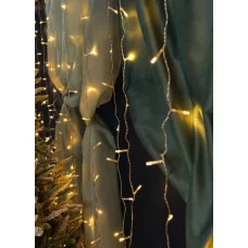 Гирлянда Занавес 1 4х1,4 м прозрачная нить 80 ламп тёплый белый свет 8 режимов ГЗ-0009