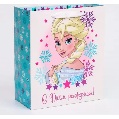 Пакет ламинат вертикальный "С Днем Рождения!", Холодное сердце, 23х27х11,5 см 4628811