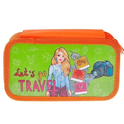 Пенал 3 отделения 190*105 ламин "Девочка фотограф" е/п ПЧЕЛКА ПО-110 066189