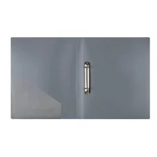 Папка на 2 кольцах СТАММ "Стандарт" А4, 25мм, 700мкм, пластик, серая 355278