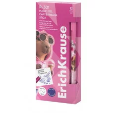 Ручка гелевая сo стираемыми чернилами ErichKrause R-301 Magic Gel Stick CapyBarbara 0.5, цвет чернил синий 63141