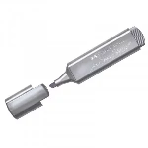 Текстовыделитель 1шт Faber-Castell "TL 46 Metallic" мерцающий серебряный, 1-5мм 301019
