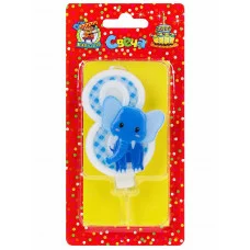 Свеча для торта Слоник Цифра 8 С-8332