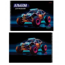 Альбом для рисования А4 40л. ЯРКИЙ ТРАНСПОРТ (40-5912) гребень, офсет 40-5912