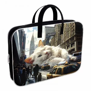 Папка текстильная на молнии ErichKrause с ручками Big City Cats A4+, 1шт 62918