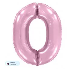 Шар (40\'\'/102 см) Цифра, 0, Розовый, Макарунс, 1 шт. в уп. B901760RS