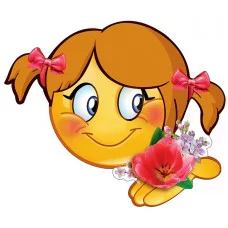 Украшение на скотче Смайл-девочка с цветочком Горчаков 190 01175