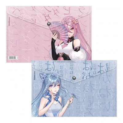 Папка-конверт на кнопке пластиковая ErichKrause Manga Girls, A4, ассорти 61156