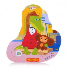 Фигурный пазл в рамке 15 "Союзмультфильм. Чебурашка и крокодил Гена" 4650250592648
