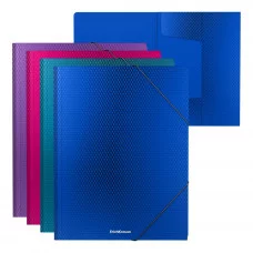 Папка на резинках пластиковая ErichKrause Diagonal Vivid, A4, ассорти 50380