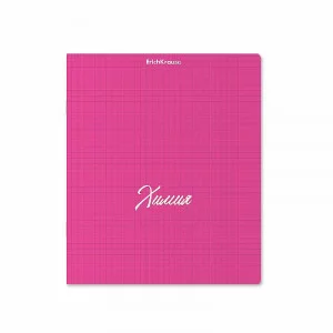 Тетрадь общая ученическая с пластиковой обложкой на скобе ErichKrause NEON, розовый, ХИМИЯ, 48 листов, клетка 59570
