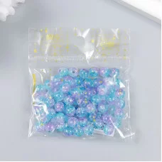 Бусины для творчества пластик "Мыльный пузырь сиренево-голубой" набор 20 гр 0,8х0,8х0,8 см   9129422