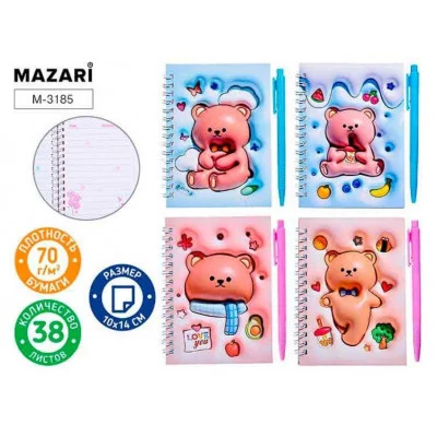 Набор блокнот и ручка МИШКА M-3185
