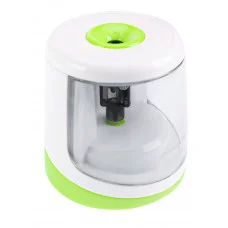 Точилка электрическая 1 отверстие (ТК-8053) с контейнером, бело-зеленый ТК-8053