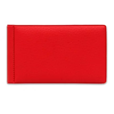 Визитница горизонтальная, мягкая экокожа МАТОВАЯ АЛАЯ Станд 20 листов 40 к ВЦ-9779