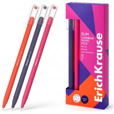 Ручка шариковая ErichKrause Slim Stick Caribbean Sunset 0.7, цвет чернил синий  61046