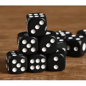Кубики игральные 1.4 х 1.4 см, , чёрные КОМПЛЕКТ 2 шт