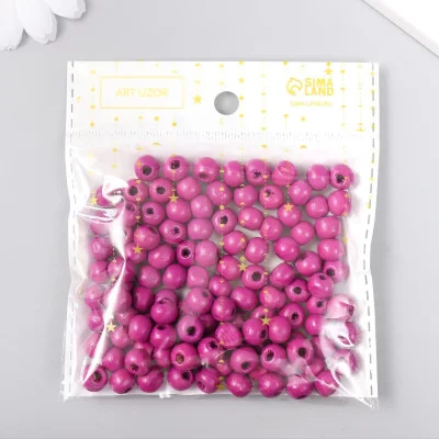 Бусины для творчества дерево "Бронзовый фиолет" d-0,8 см, набор 20 гр   9463303