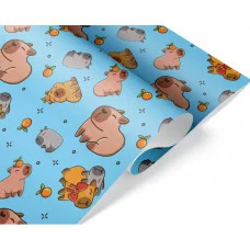 Упаковочная бумага 80гр (0,7*1 м) Капибара, 1 рулон 2050752