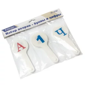 Касса-веер Alingar, 3 в 1, цифры от 1 до 20, гласные буквы, согласные буквы, пластик AL3787