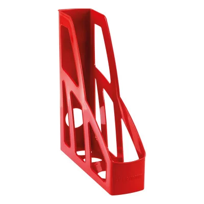 Лоток для бумаг вертикальный СТАММ "Лидер", красный, ширина 75мм 351525