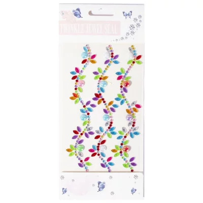 Наклейки-стразы Alingar, акриловые, пакет с европодвесом "Цветочная волна" AL8260