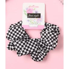 Резинка для волос "Орбита" клетка мини стиль 12см чёрно-белый 10526845