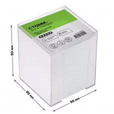 Блок для записей СТАММ "Престиж", 9*9*9см, пластиковый бокс, белый 331324