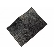 Обложка для паспорта из натуральной кожи, черный, сплошное тиснение по коже "Данди" ОП-2794