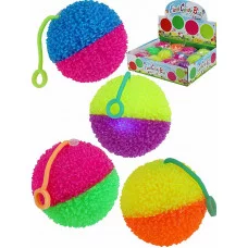 Мяч световой с веревкой "Пушистик" 7,5 см 1 шт. ( Арт. ИК-2968)
